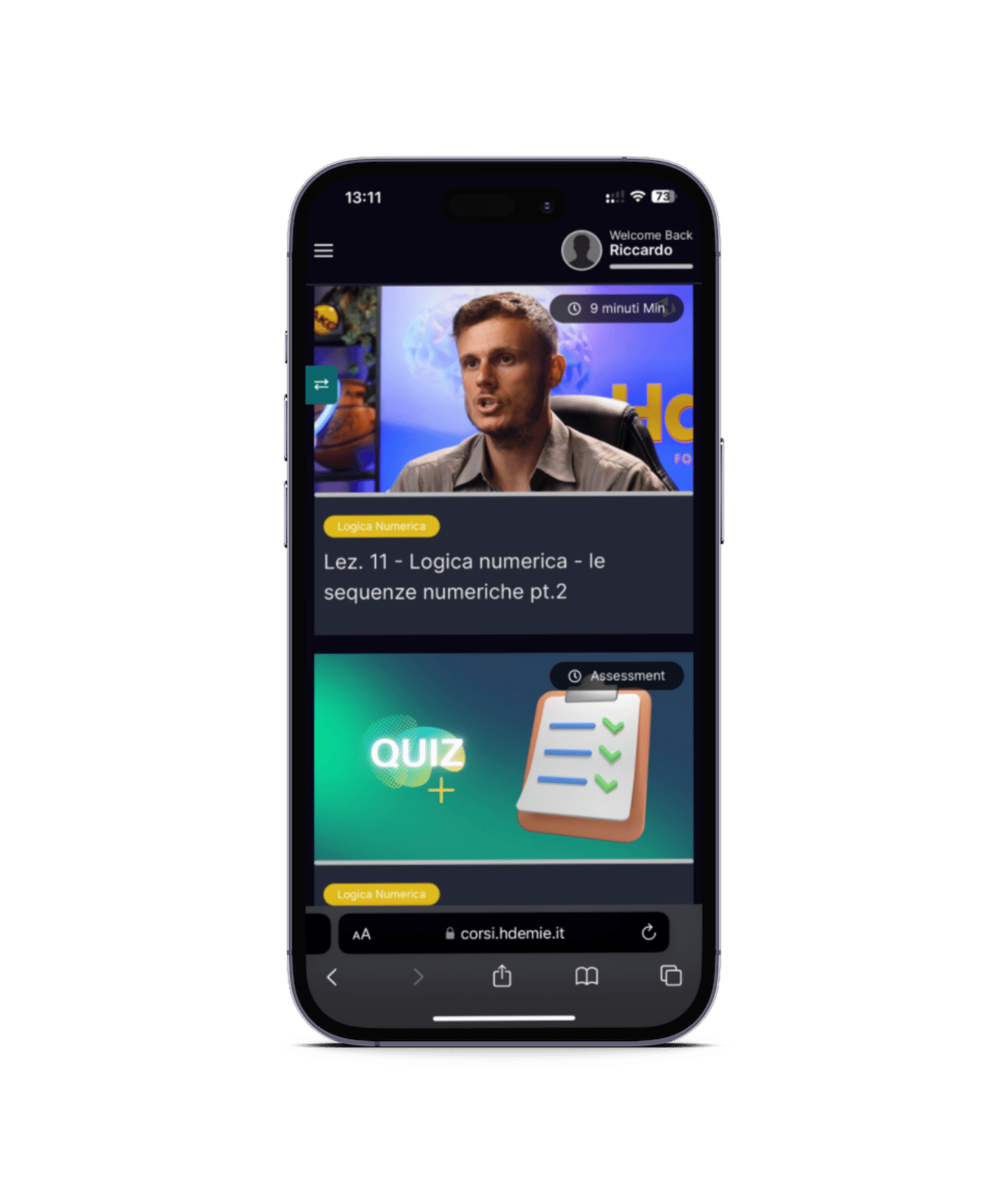 iphone piattaforma lezioni hdemie